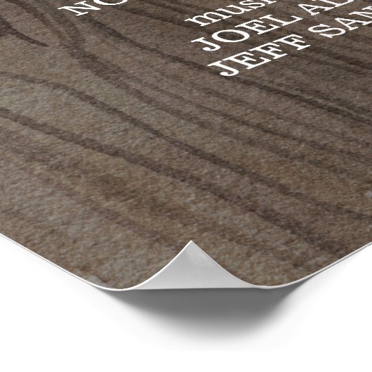 Rustikales Hochzeitsprogramm Poster (Ecke)