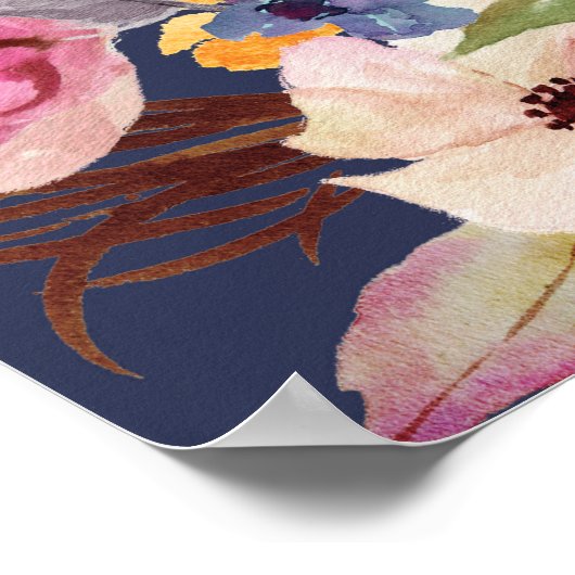 Rustikales Hochzeitsprogramm Poster (Ecke)