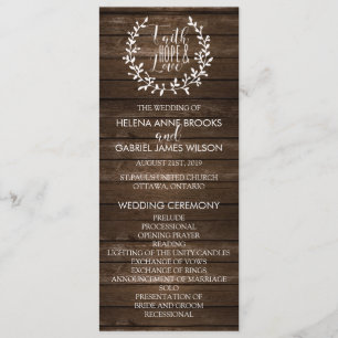 Rustikales Hochzeitsprogramm Programm