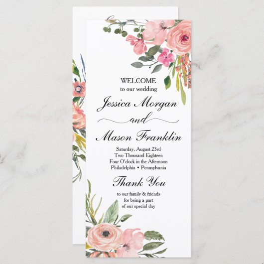 Rustikales Hochzeitsprogramm Programm (Vorne/Hinten)