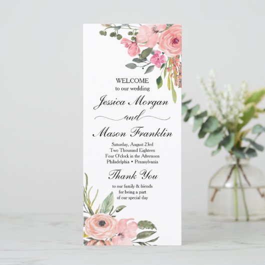 Rustikales Hochzeitsprogramm Programm (Stehend Vorderseite)