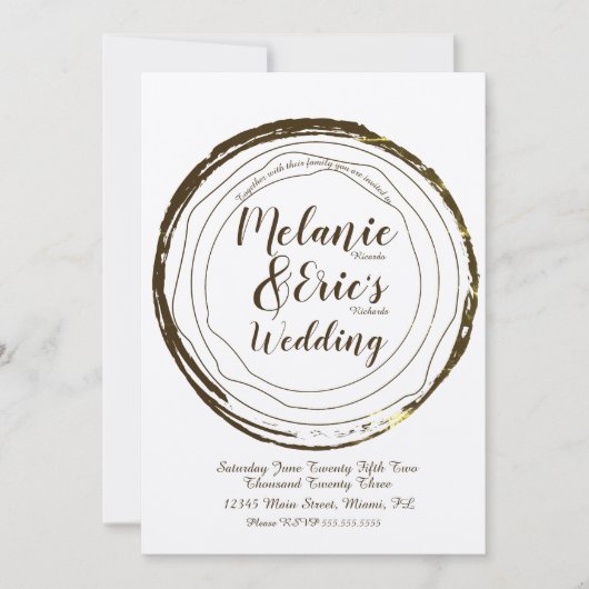 Rustikales Hochzeitsprotokoll Elegante Script-Einl Einladung (Vorderseite)