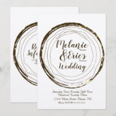 Rustikales Hochzeitsprotokoll Elegante Script-Einl Einladung (Vorne/Hinten)