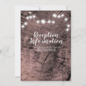 Rustikales Hochzeitsprotokoll leuchtet elegantes S Einladung (Rückseite)