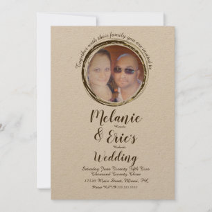 Rustikales Hochzeitsprotokoll Rings Elegantes Scri Einladung