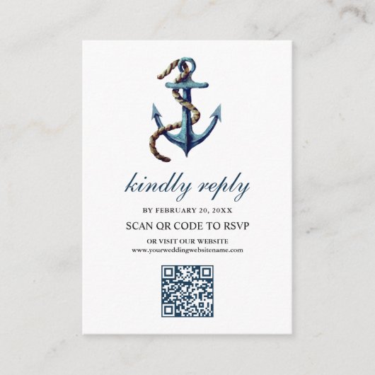 Rustikales Hochzeitsschiff QR UAWG Begleitkarte (Vorderseite)