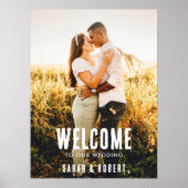 Rustikales Hochzeitssemble Foto Herzlich willkomme Poster (Vorne)