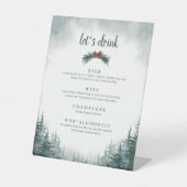 Rustikales Hochzeitsstich Alkohol Drink Bar Pedest Sockelschild (Vorderseite)