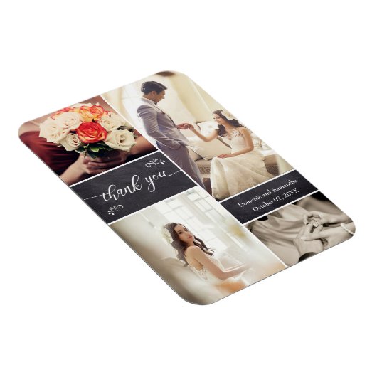 Rustikales Hochzeitsstift-Foto Magnet (Rechte Seite)