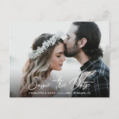 Rustikales Hochzeitsstil Save the Date Ankündigungspostkarte (Vorderseite)