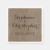 Rustikales Hochzeitsszenario-Brautparty Serviette (Vorderseite)