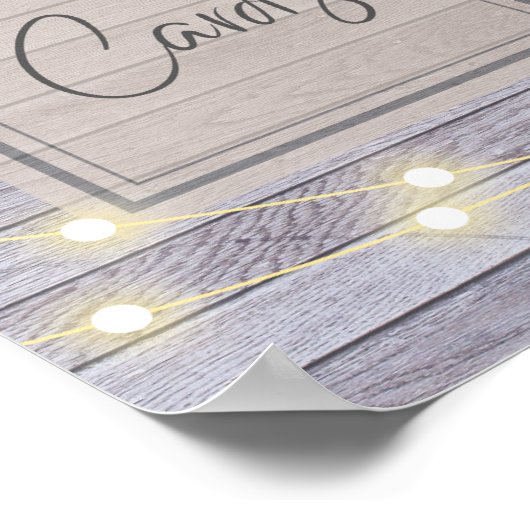 Rustikales Hochzeitsszenario oder Brautparty-Karte Poster (Ecke)