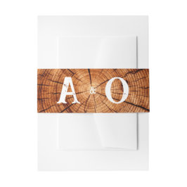 Rustikales Hochzeitstich, Vintager Holzbaum Einladungsbanderole