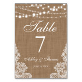Rustikales Hochzeitstil Tischnummer (Rückseite)