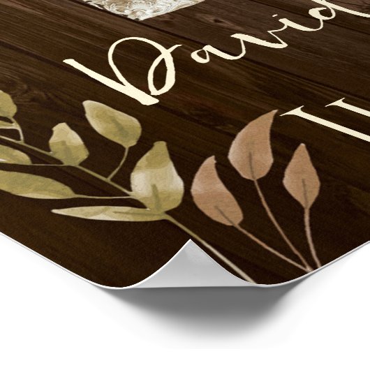 Rustikales Hochzeitszeichen Poster (Ecke)