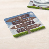 Rustikales Hochzeitszeichen Rechteckiger Pappuntersetzer (angewinkelt)