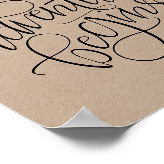 rustikales Hochzeitszeichen - und so beginnt das A Poster (Ecke)