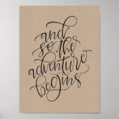 rustikales Hochzeitszeichen - und so beginnt das A Poster (Vorne)