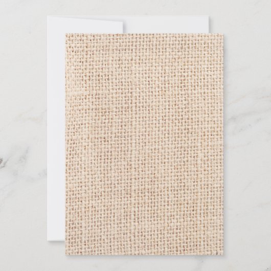 Rustikales Hochzeitszitz Einladung (Rückseite)