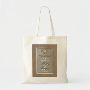 Rustikales Hochzeitwillkommen Bags Burlap Loop Tragetasche
