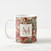 Rustikales Holiday Poinsettia Weihnachtsmonogramm Kaffeetasse (Links)