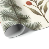 Rustikales Holiday Woodland Pineca Geschenkpapier (Rolleneckpunkt)