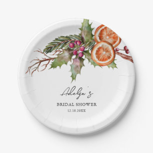 Rustikales Holiday Wreath Brautparty Pappteller