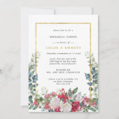 Rustikales Holly Berries Winter Probe Dinner Einladung (Vorderseite)