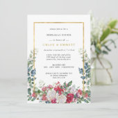 Rustikales Holly Berries Winter Probe Dinner Einladung (Stehend Vorderseite)