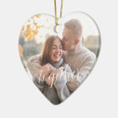 Rustikales Holly Pine Zusammen zweiseitiges Foto Keramik Ornament (Links)