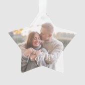 Rustikales Holly Pine Zusammen zweiseitiges Foto Ornament (Vorderseite)