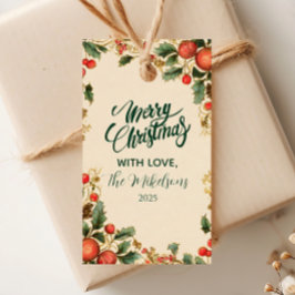 Rustikales Holly Pomegranate Weihnachtsgebäck Part Geschenkanhänger