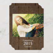 Rustikales Holz 2015 Ankündigung des Graduate Foto (Vorne/Hinten)