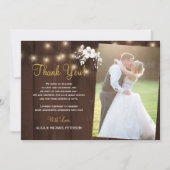 Rustikales Holz 2 Fotos Winterhochzeit danke (Vorderseite)