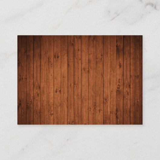 Rustikales Holz 2 QR Hochzeit RSVP Details Begleitkarte (Rückseite)