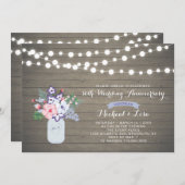 Rustikales Holz 30. Hochzeitstag Einladung (Vorne/Hinten)