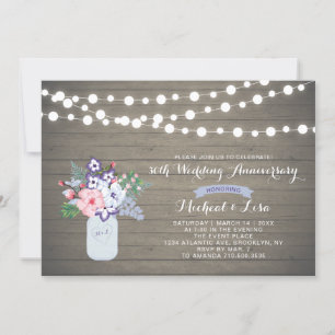 Rustikales Holz 30. Hochzeitstag Einladung