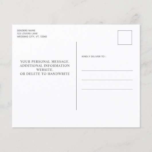 Rustikales Holz 3 Foto Hochzeit speichern das Datu (Rückseite)