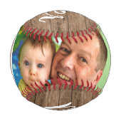 Rustikales Holz 3 FotoCollage Bester Onkel je Baseball (Vorderseite)