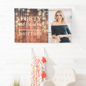 Rustikales Holz 40 Fabelhaftes Foto Geburtstag Banner (Insitu)