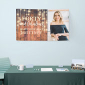 Rustikales Holz 40 Fabelhaftes Foto Geburtstag Banner (Messeveranstaltung)