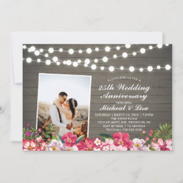 Rustikales Holz 40. Foto Hochzeitstag Einladung