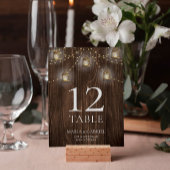 Rustikales Holz 50. Hochzeitstag Tischnummer