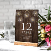 Rustikales Holz 50. Hochzeitstag Tischnummer