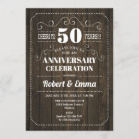 Rustikales Holz 50-jähriges Party zum Hochzeitstag