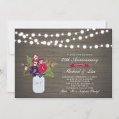 Rustikales Holz 50. überraschendes Hochzeitstag Einladung (Vorderseite)