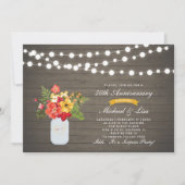 Rustikales Holz 50. überraschendes Hochzeitstag Einladung (Vorderseite)