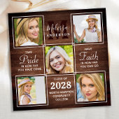 Rustikales Holz 5 Foto Collage Abschluss Ankündigung