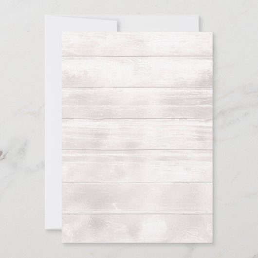 Rustikales Holz 5. Hochzeitstag Einladung (Rückseite)