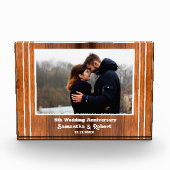 Rustikales Holz 5. Hochzeitstag Fotoblock (Vorderseite)
